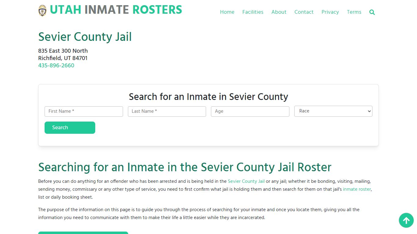 Sevier County Jail UT: Inmate Search & Roster