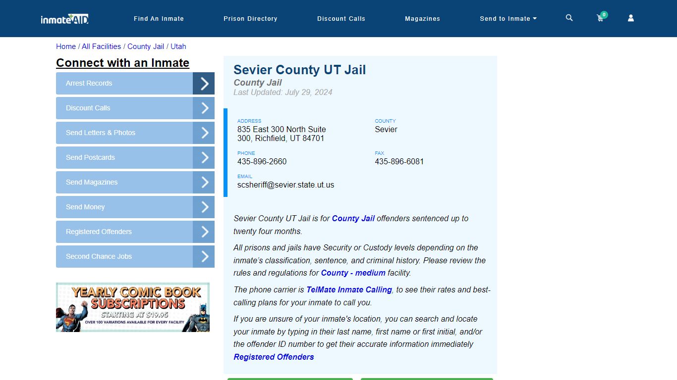 Sevier County UT Jail - Inmate Locator