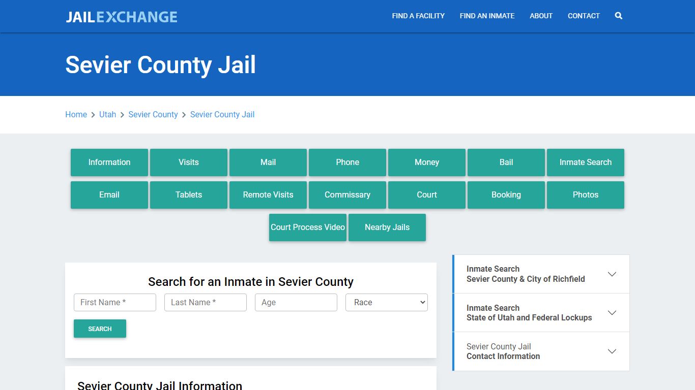 Sevier County Jail Roster Lookup, UT, Inmate Search